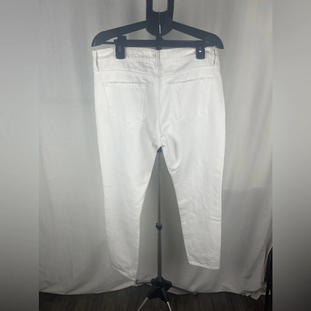 Frame Le Garcon Mid-Rise Distressed White Boyfriend Jeans Size 29 (US-8) NWT - Picture 12 of 15